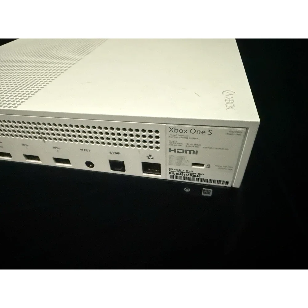 Microsoft Xbox One S (Model 1681) 500GB White Gaming System Console Only, Tested